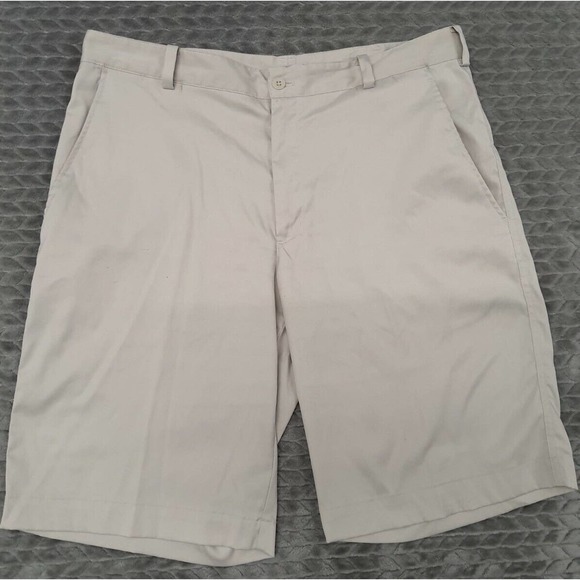Nike Flat Front‎ Mens Tech Golf Shorts 34 551808-072 MSRP $65 Bone Cream Khaki - Picture 1 of 8